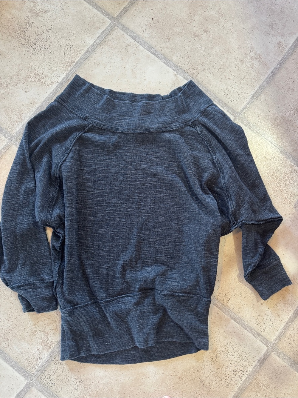 Free People Charcoal Off-the-Shoulder Sweater